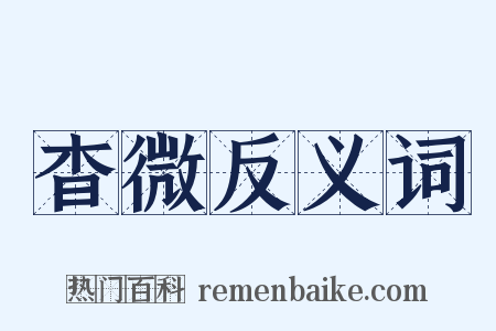 杳微反义词是什么意思的图片